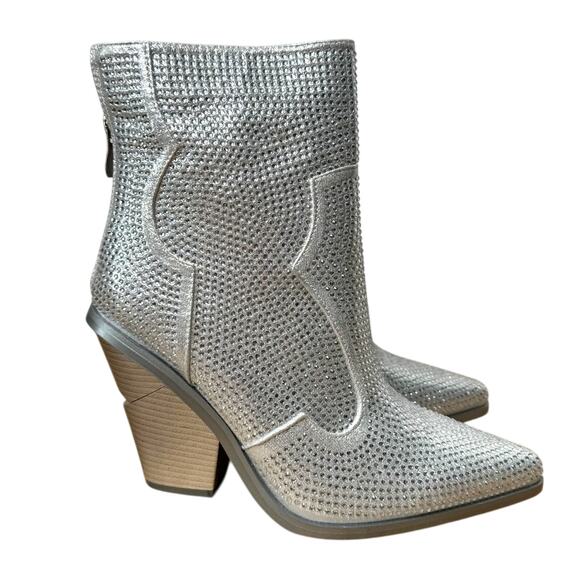NEW Azalea Wang Stars Collide Soulard Bling Rhinestone Western Cowboy Boots - Picture 1 of 11
